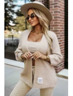 631-1 Stylový pletený svetr z měkkého úpletu - béžový 631-1 Stylový pletený svetr z měkkého úpletu - béžový