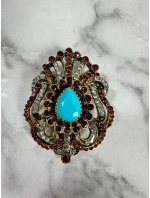 Brož XZ459-109 zlato + modrá