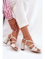 Dámské Sandály Na Podpatku Sergio Leone SK884 Perlové