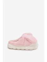 Dámské huňaté pantofle s motivem králíčka – růžové Faylen