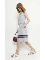 Dámské šaty W-Dk-3037-9G-H9-55-1 šedé - Deni Cler Milano Dámské šaty W-Dk-3037-9G-H9-55-1 šedé - Deni Cler Milano