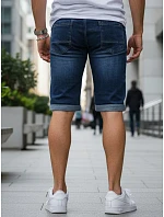 Pánské džínové šortky s elastickým pasem tmavě modré FashionStreet SX2613