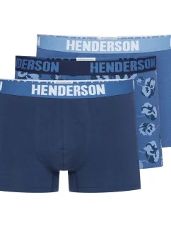 Pánské boxerky 3PACK Jarl 41930-MLC Jeans modrá vzor - Henderson