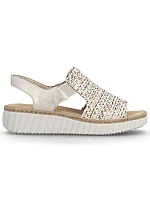 Dámské sandály na platformě kostkované béžové Rieker 69276-60 Dámské sandály na platformě kostkované béžové Rieker 69276-60