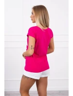 Halenka s potiskem rtů fuchsiová Halenka s potiskem rtů fuchsiová