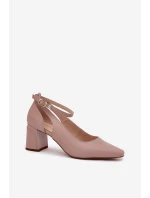 Kožené Lodičky Na Podpatku Maciejka K6816-04 Béžové Kožené Lodičky Na Podpatku Maciejka K6816-04 Béžové