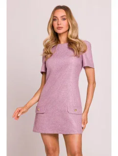 M855 Mini šaty áčkového střihu - marsala