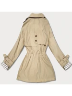 Krótki trencz na guziki Goodlookin jasny beżowy (KK60415-3#)