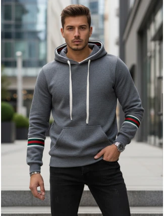 Pánská šedá mikina FashionStreet BX5946