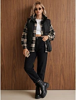 Dámská oversize košile s kostkovaným vzorem, tmavě modrá, FashionStreet TY6048 Dámská oversize košile s kostkovaným vzorem, tmavě modrá, FashionStreet TY6048