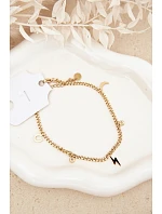 Zlatý náramek na nohu s přívěsky