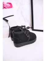 Dívčí šněrovací Sněhové Boty S Kožešinou černé Hunter Dívčí šněrovací Sněhové Boty S Kožešinou černé Hunter