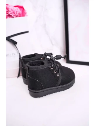 Dívčí šněrovací Sněhové Boty S Kožešinou černé Hunter Dívčí šněrovací Sněhové Boty S Kožešinou černé Hunter