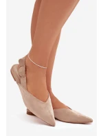 Dámské baleríny s přezkou Tanelia – béžové Dámské baleríny s přezkou Tanelia – béžové
