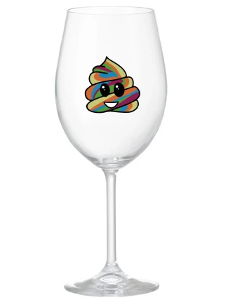 DUHOVÉ VESELÉ EE - priehľadný pohár na víno 350 ml