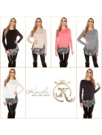 Trendy Kouclafineknitted svetr s Animalprint