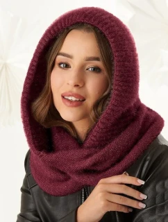 Dámská kapuce s komínem 48-495 Vínová - AJS