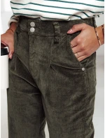 Dámské manšestrové kalhoty tmavě zelené FashionStreet UY2231 Dámské manšestrové kalhoty tmavě zelené FashionStreet UY2231