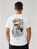 Pánské tričko Forever Cool oversize bílé FashionStreet NX4010R