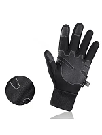 Zateplené protiskluzové sportovní rukavice pro telefon (velikost XL) - černé Zateplené protiskluzové sportovní rukavice pro telefon (velikost XL) - černé