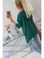 Mikina s potiskem křídel zelená