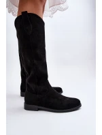 S.Barski HY66-132 Dámské Černé Krajkové Kozačky