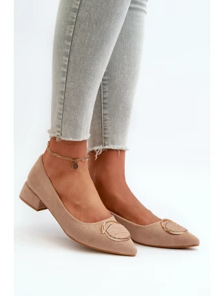 Boty na nízkém podpatku z ekokože S.Barski KV27-037 béžové Boty na nízkém podpatku z ekokože S.Barski KV27-037 béžové