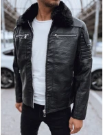 Pánská kožená bunda černá FashionStreet TX4710