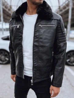 Pánská kožená bunda černá FashionStreet TX4710