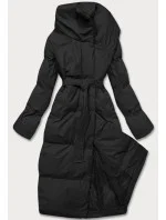 Černá dámská přeložená obálková bunda (5M737-392)