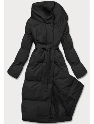 Černá dámská přeložená obálková bunda (5M737-392)