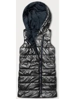 Dámská vesta v grafitové barvě s asymetrickým zipem (16M9117-105)