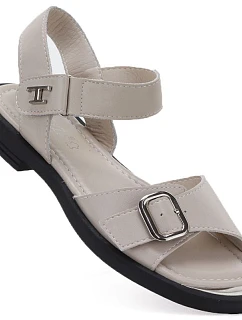 Dámské béžové kožené sandály Vinceza 26-62303