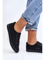 Dámské hladké nízké tenisky Big Star LL274057 Černá Dámské hladké nízké tenisky Big Star LL274057 Černá
