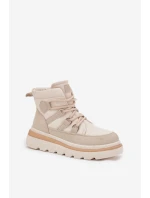 Dámské Botky Trapery Na Platformě Světle Béžové Liorae