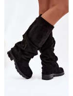 Damské Kozačky Izolované Nazouvací S Vlněnou Nástavbou Černé Ilvessa Damské Kozačky Izolované Nazouvací S Vlněnou Nástavbou Černé Ilvessa