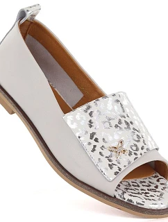 Dámská kožená obuv s otevřenou špičkou béžová Potocki JE19397