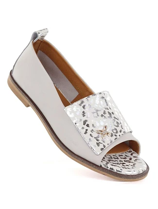 Dámská kožená obuv s otevřenou špičkou béžová Potocki JE19397