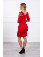 Šaty s křídly na ramenou červené Šaty s křídly na ramenou červené