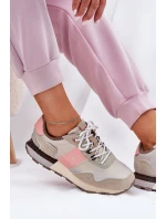 Dámské Semišové Tenisky Big Star RR274243 HI-POLY SYSTEM Šedo-Růžové