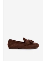 Dámské mokasíny ploché s třásněmi čokoládové Marilisse