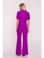 S421 Kombinéza s mašlí na zavazování - levandulová