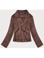 Hnědá dámská bunda ramoneska (BN-20025-3)