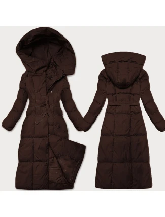 Dámská zimní bunda v čokoládové barvě s páskem J Style (5M3227-158) Dámská zimní bunda v čokoládové barvě s páskem J Style (5M3227-158)