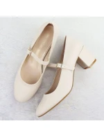 Sergio Leone PB176 páskové lodičky na nízkém podpatku v tělové barvě Sergio Leone PB176