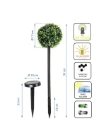 SADA SOLÁRNÍCH SVĚTEL 3 BOXWOOD KOULE 27 VEDL