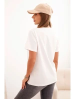 Dámská bavlněná blůza klasického střihu ecru