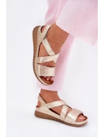 Kožené Dámské Sandály Na Suchý Zip Maciejka L6848-25 Zlaté