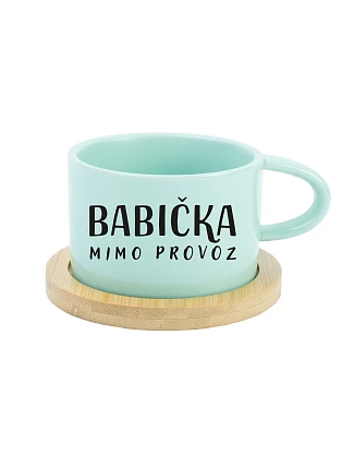 BABIČKA MIMO PROVOZ - mint hrníček makronka 200 ml