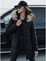 Dámská prošívaná bunda s kožešinou černá FashionStreet TY4577